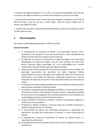 Relatório  final da cpmi da violência contra a mulher