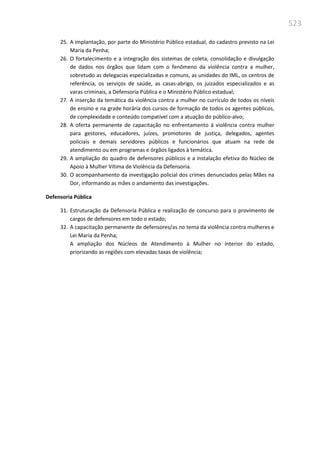 Relatório  final da cpmi da violência contra a mulher