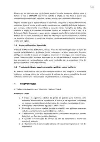 Relatório  final da cpmi da violência contra a mulher