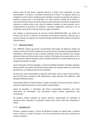 Relatório  final da cpmi da violência contra a mulher