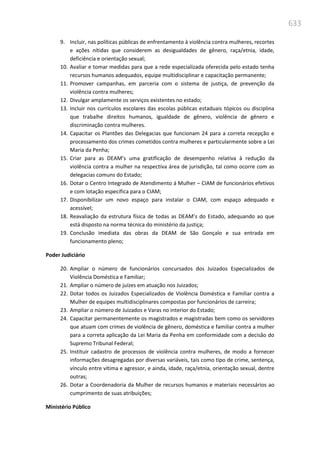 Relatório  final da cpmi da violência contra a mulher