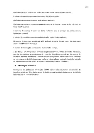Relatório  final da cpmi da violência contra a mulher