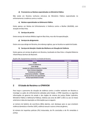 Relatório  final da cpmi da violência contra a mulher