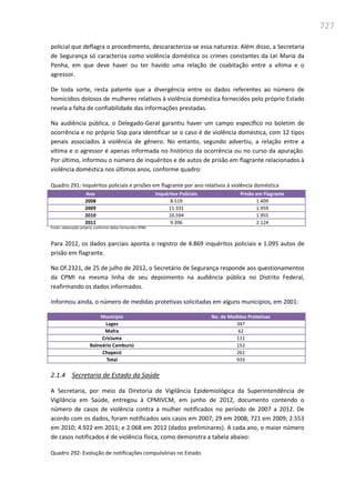 Relatório  final da cpmi da violência contra a mulher