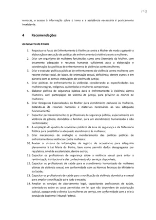 Relatório  final da cpmi da violência contra a mulher