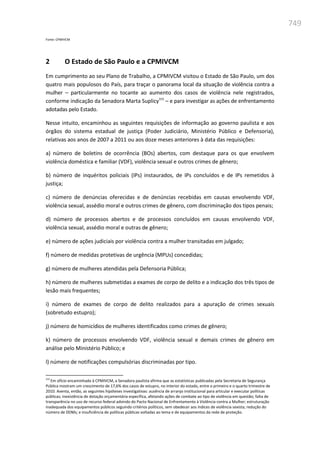 Relatório  final da cpmi da violência contra a mulher