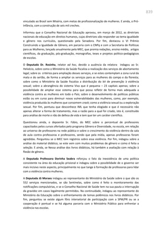 Relatório  final da cpmi da violência contra a mulher