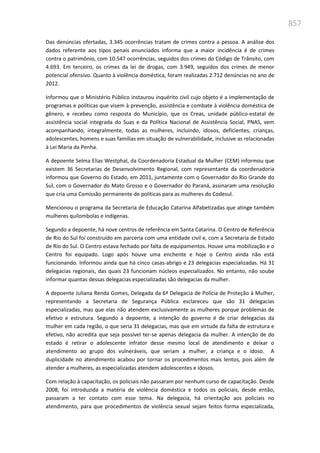 Relatório  final da cpmi da violência contra a mulher