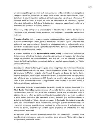 Relatório  final da cpmi da violência contra a mulher