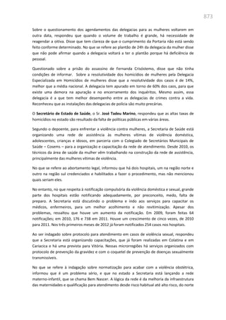 Relatório  final da cpmi da violência contra a mulher