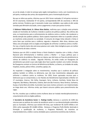 Relatório  final da cpmi da violência contra a mulher