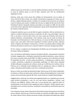 Relatório  final da cpmi da violência contra a mulher