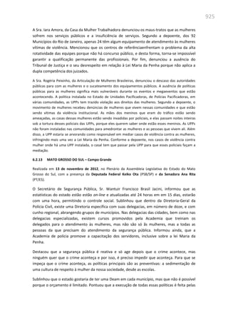 Relatório  final da cpmi da violência contra a mulher