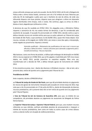 Relatório  final da cpmi da violência contra a mulher