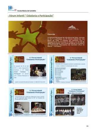Escola Básica de Canidelo
43
- Fórum Infantil “ Cidadania e Participação”
 