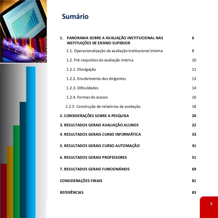 Relatorio de avaliacao institucional