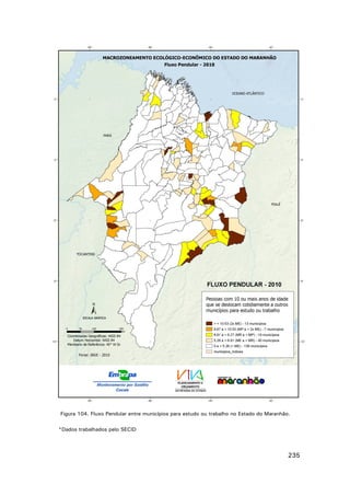 Figura 104. Fluxo Pendular entre municípios para estudo ou trabalho no Estado do Maranhão.
*Dados trabalhados pelo SECID

235

 