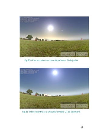 Fig.20- O Sol encontra-se a uma altura baixa- 21 de junho.




Fig.21- O Sol encontra-se a uma altura média- 21 de setembro.




                                                                17
 