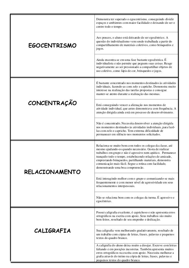 Relatorio da educacao infantil