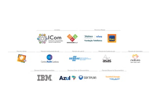 IniciativaFundação TelefônicaParceiros MasterParceiro SêniorParceiro do Lab SCParceiro Institucional do LabParceiro do Fundo do LabParceiro do SeminárioParceiro Gold do DocumentárioParceiros Silver do DocumentárioParceiro Bronze do Documentário  