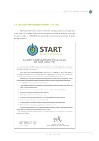 Relatório de Sustentabilidade do Evento Start 2012