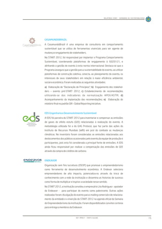 Relatório de Sustentabilidade do Evento Start 2012
