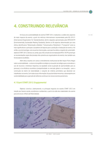 Relatório de Sustentabilidade do Evento Start 2012