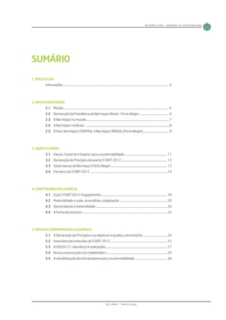 Relatório de Sustentabilidade do Evento Start 2012