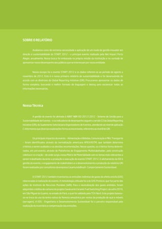Relatório de Sustentabilidade do Evento Start 2012