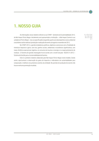 Relatório de Sustentabilidade do Evento Start 2012