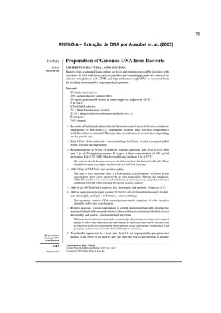 75
ANEXO A – Extração de DNA por Ausubel et. al. (2003)
 