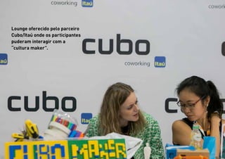56
Lounge oferecido pelo parceiro
Cubo/Itaú onde os participantes
puderam interagir com a
“cultura maker”.
 