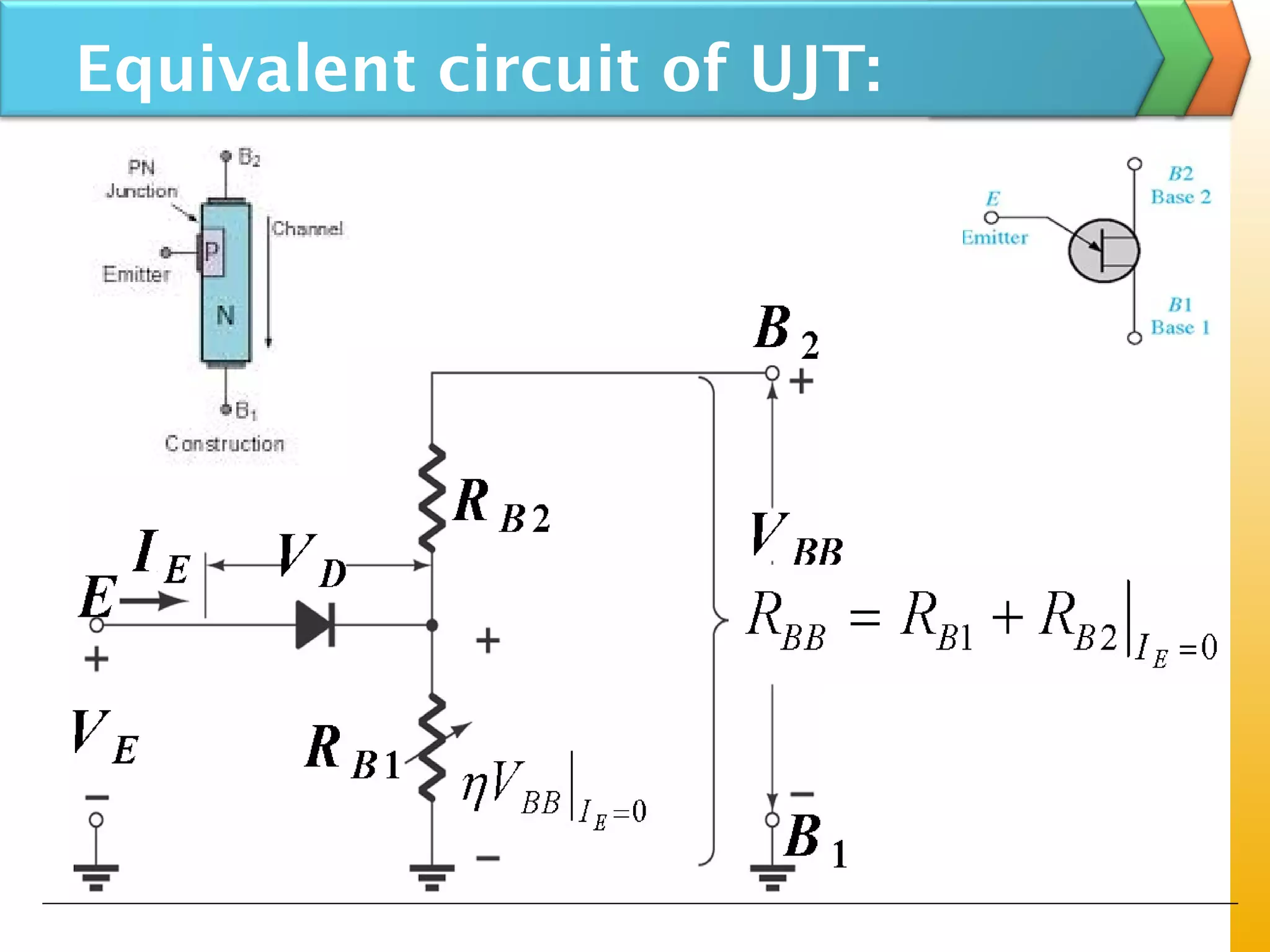 Equivalent circuit of UJT:
 