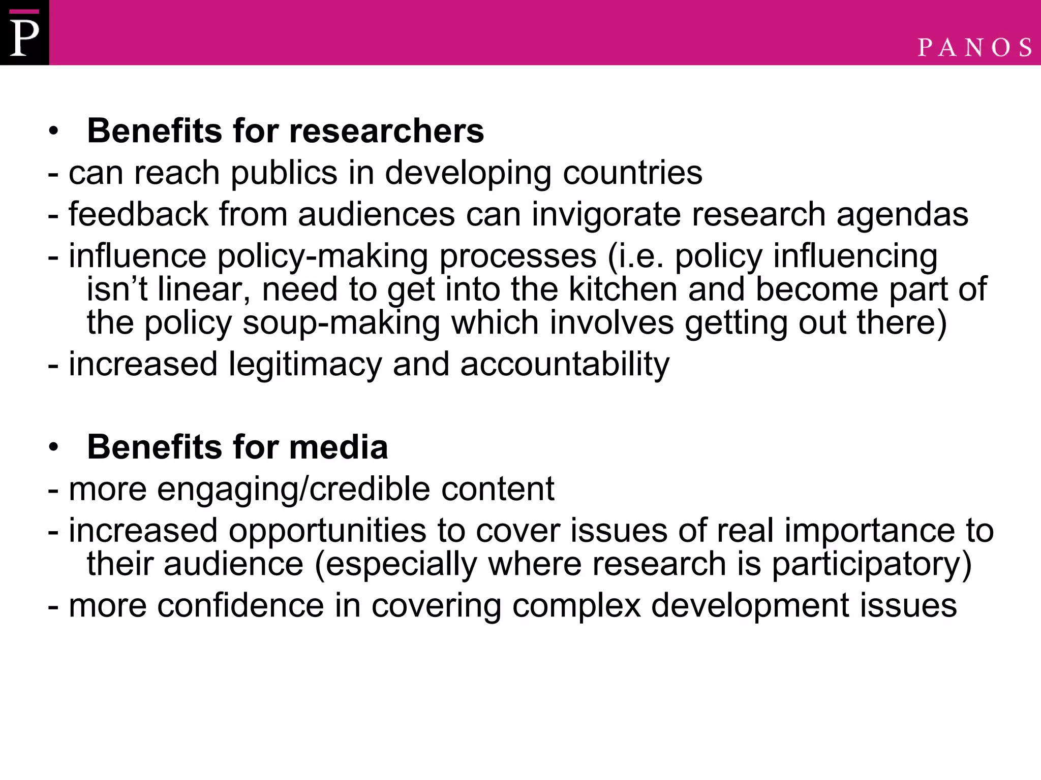 Communicating research through the media