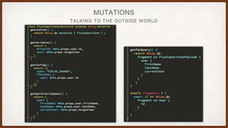 TALKING TO THE OUTSIDE WORLD
MUTATIONS
 