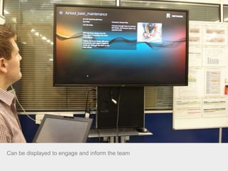 Can be displayed to engage and inform the team