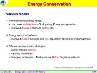 Energy conservation in wireless communication systems with relays | PPT
