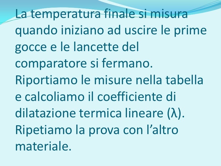 Coefficiente di Dilatazione Termica Lineare