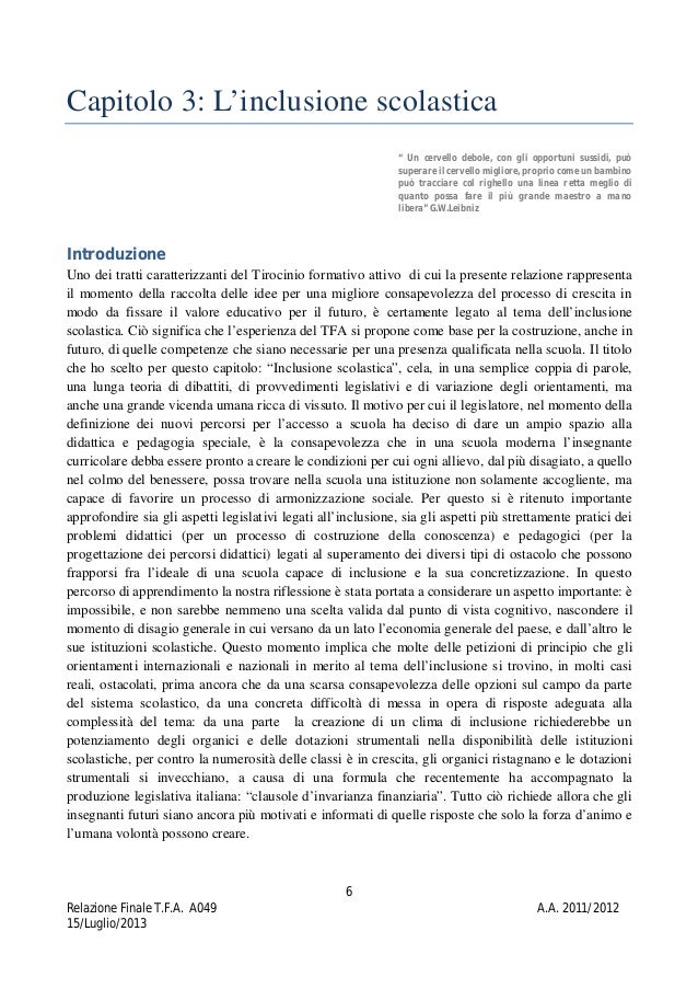 Esempio Relazione Finale Disciplinare Scuola Primaria