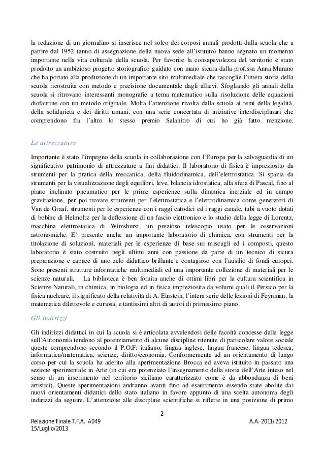 Esempio Di Relazione Del Docente Tutor / Un esempio di relazione finale