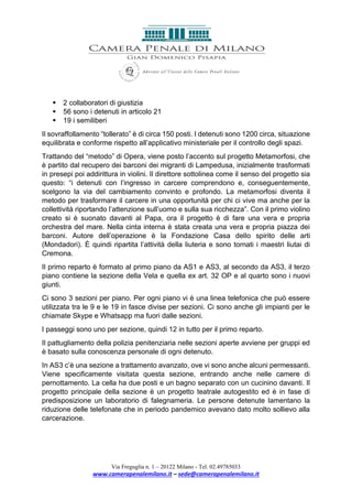 La relazione sul carcere di Opera della Camera Penale di Milano