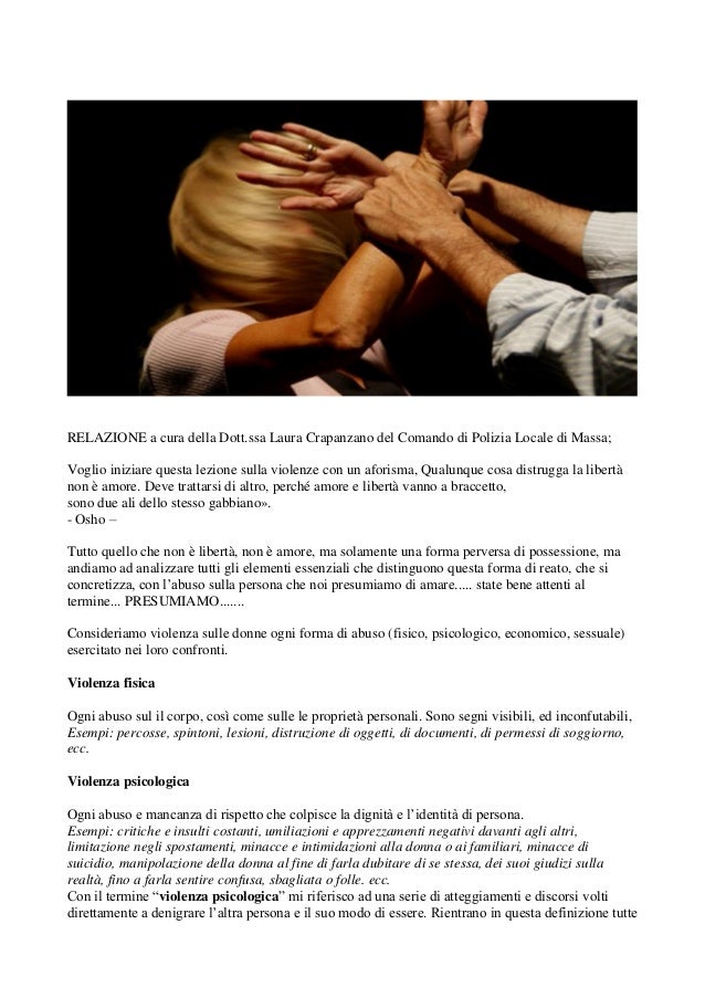 Relazione A Cura Di Laura Crapanzano