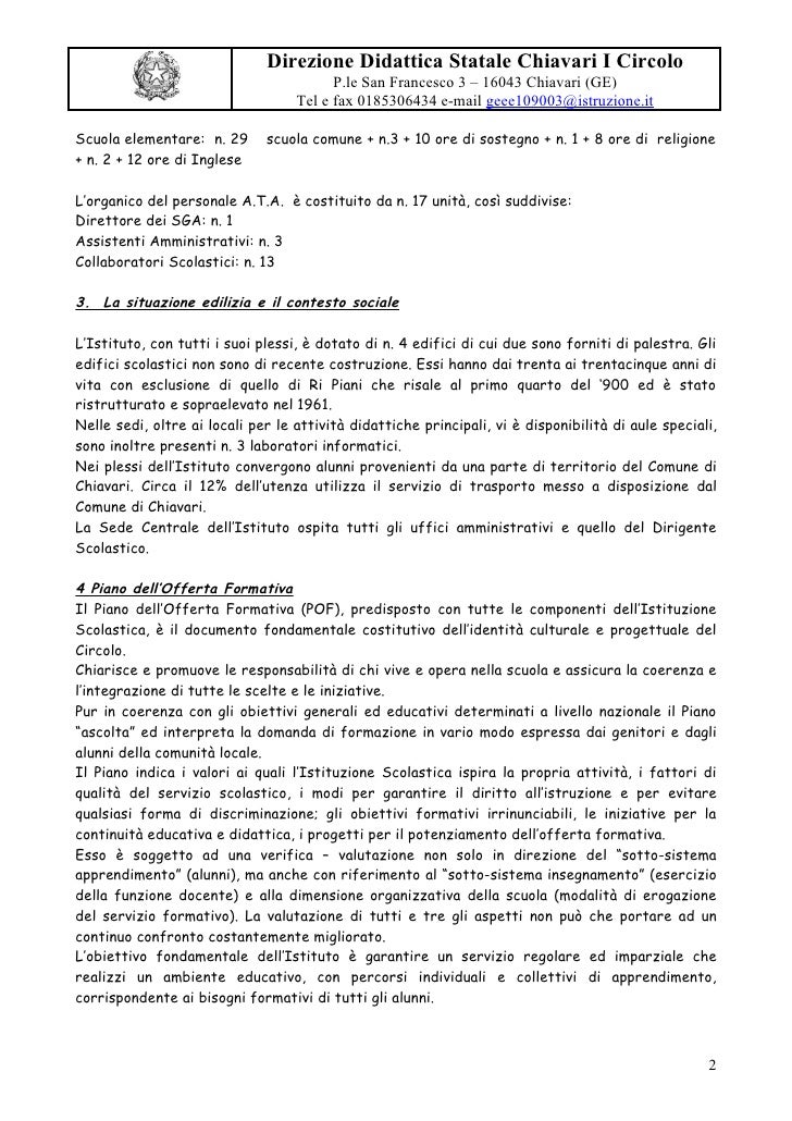 Relazione al programma annuale 2010