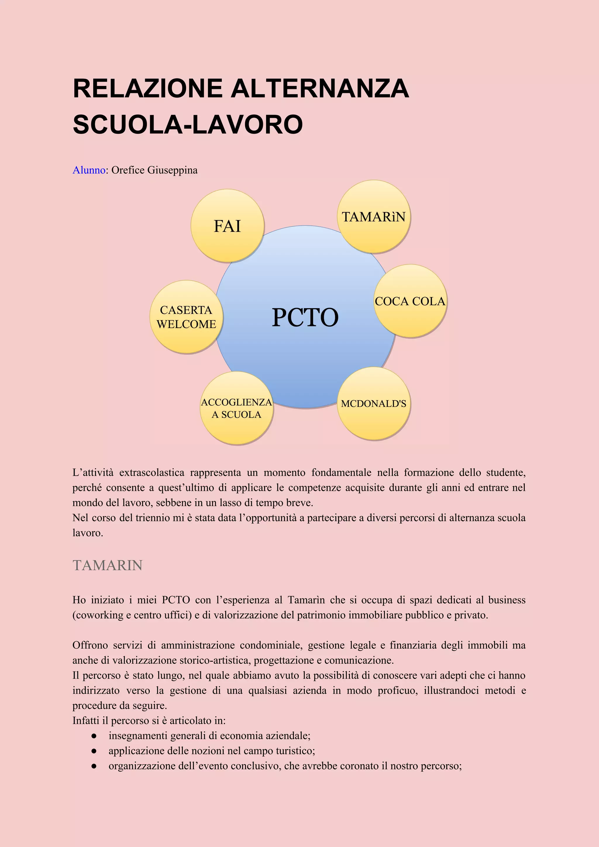 Relazione alternanza scuola lavoro | PDF