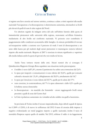 Relazione al bilancio di previsione 2014 - Città di Torino