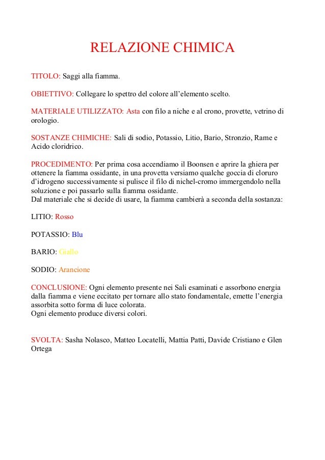 Relazione chimica