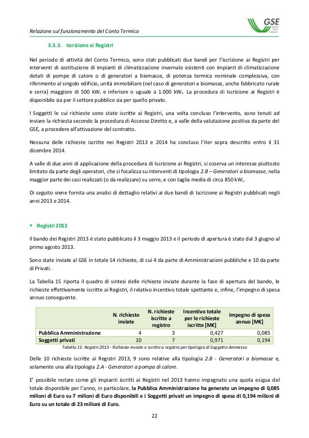 Relazione conto termico 2013 2014