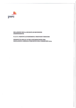Relazione contribuzioni certificatori 2014