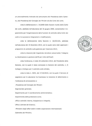 Soldi alla chiesa - Relazione corte dei conti