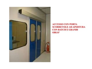 ACCESSO CON PORTA 
SCORREVOLE AD APERTURA 
CON BATCH E GRANDI 
OBLO’ 
 